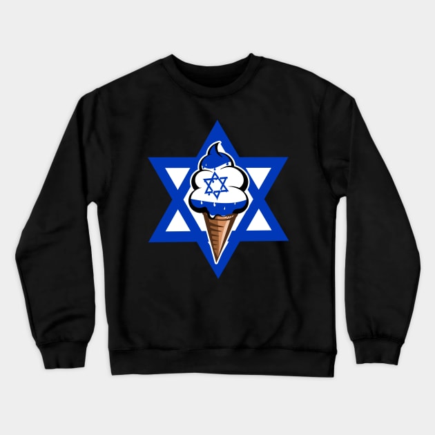 Israeli flag funny ice cream Crewneck Sweatshirt by mailboxdisco